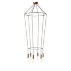 Kronleuchter 2 Cage mit 6 Pendel P-Light - Satinierter Kupfer