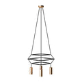 Kronleuchter 3 Cage mit 4 Abhängungen Tub-E14 - Satinbronze