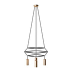 Kronleuchter 3 Cage mit 4 Abhängungen Tub-E14 - Satinbronze
