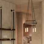 Kronleuchter 3 Cage mit 4 Abhängungen Tub-E14 - Satinbronze – Ansicht 3