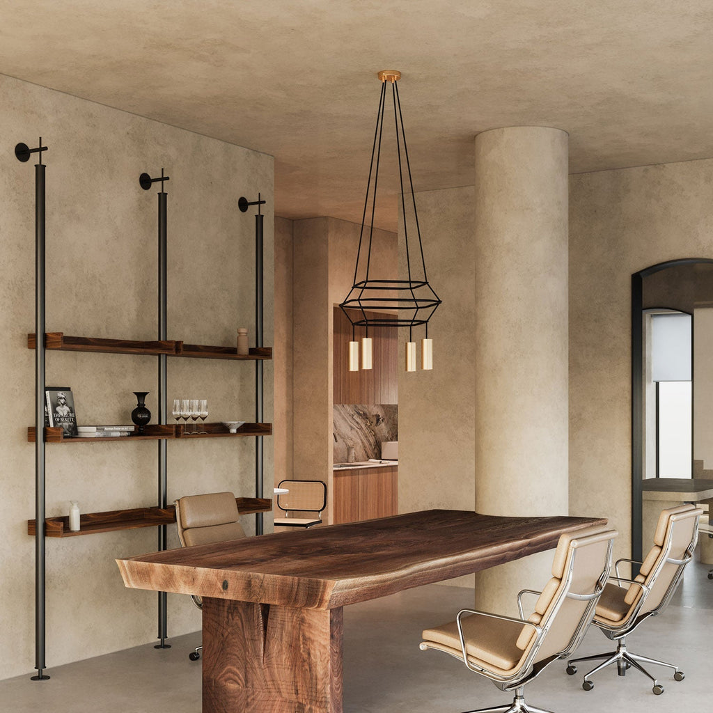 Kronleuchter 3 Cage mit 4 Abhängungen Tub-E14 - Satinbronze – Ansicht 2