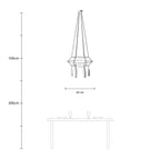 Kronleuchter 3 Cage mit 4 Abhängungen Tub-E14 – Titan satiniert – Ansicht 6