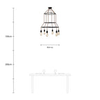Kronleuchter 3 Cage mit 6 Abhängungen Edison ST64 – Schwarz – Ansicht 6