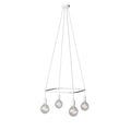 Kronleuchter Cage mit 4 Globo-Abhängungen – Mattweiß
