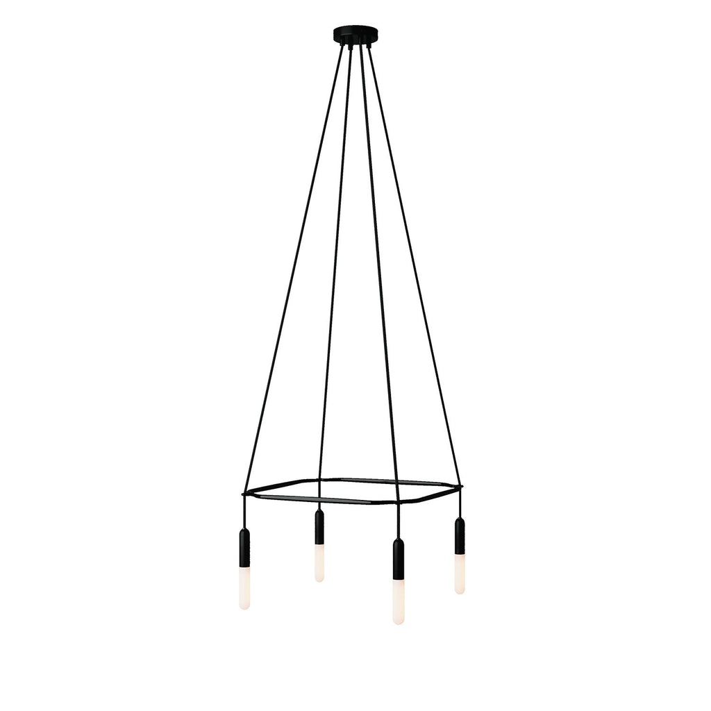 Kronleuchter Cage mit 4 Abhängungen P-Light - Schwarz