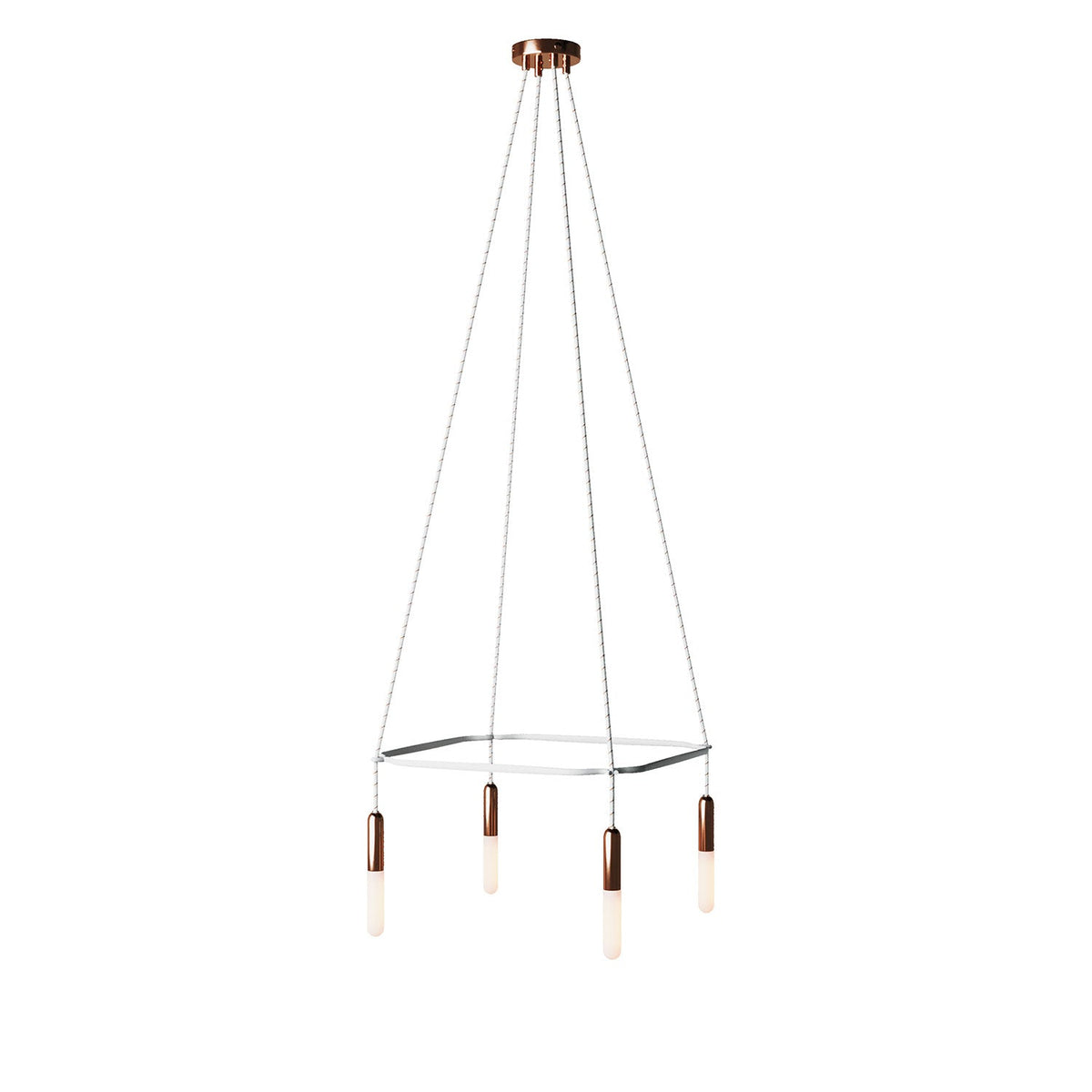 Kronleuchter Cage mit 4 Abhängungen P-Light - Kupfer