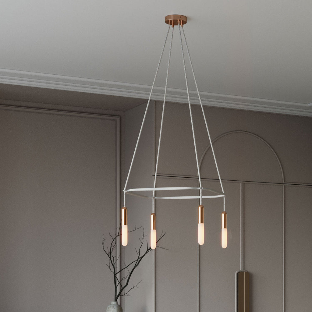 Kronleuchter Cage mit 4 Abhängungen P-Light - Kupfer – Ansicht 3