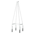 Kronleuchter Cage mit 4 Tub-E14-Doppelauslässen – Mattweiß