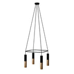 Cage Kronleuchter mit 4 Tub-E14 Doppelauslässen – Schwarz