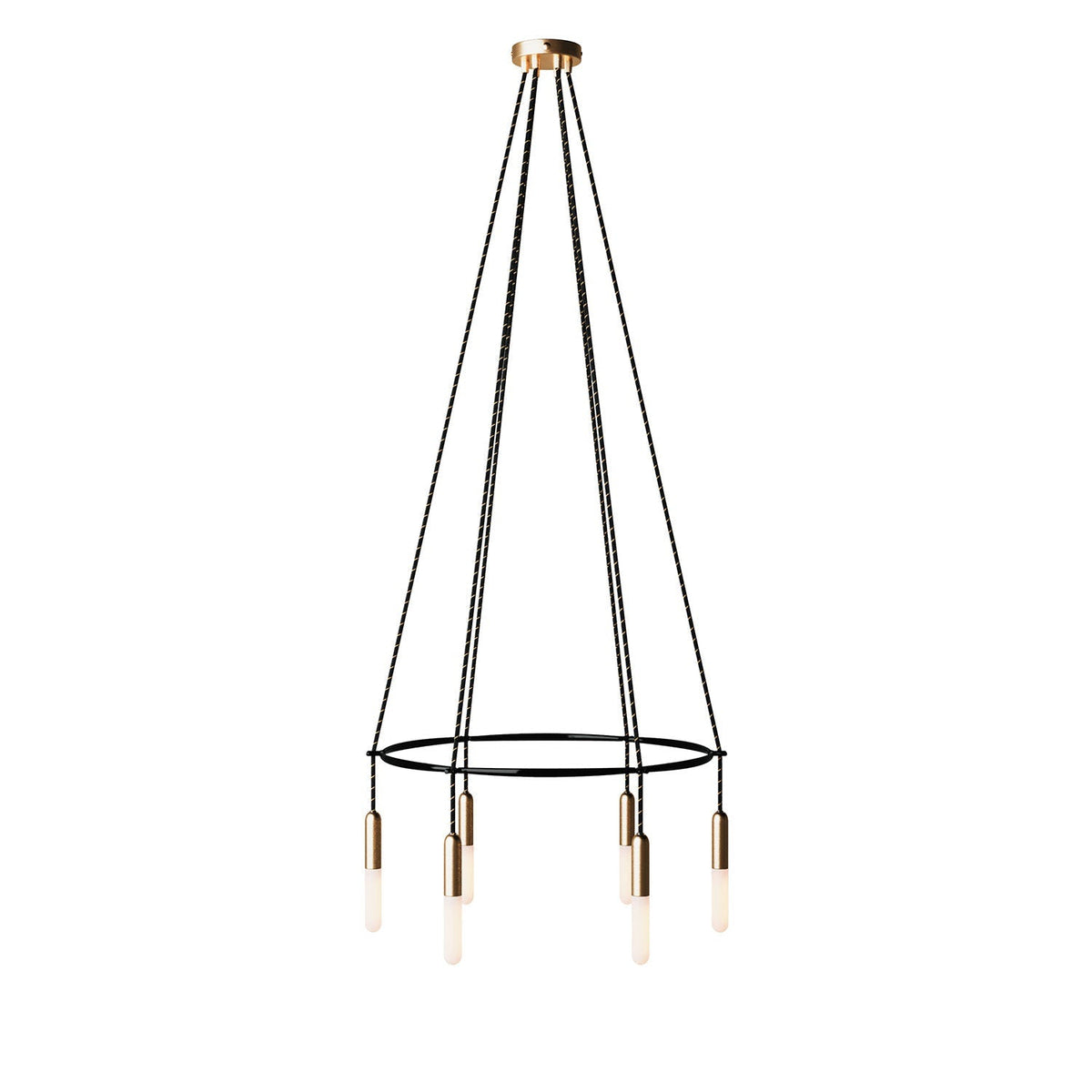 Kronleuchter Cage mit 6 Abhängungen P-Light – Satinbronze