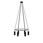 Kronleuchter Cage mit 6 Abhängungen Tub-E14 – Schwarz