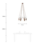 Kronleuchter Cage mit 6 Abhängungen Tub-E14 – Satiniertes Kupfer – Ansicht 6