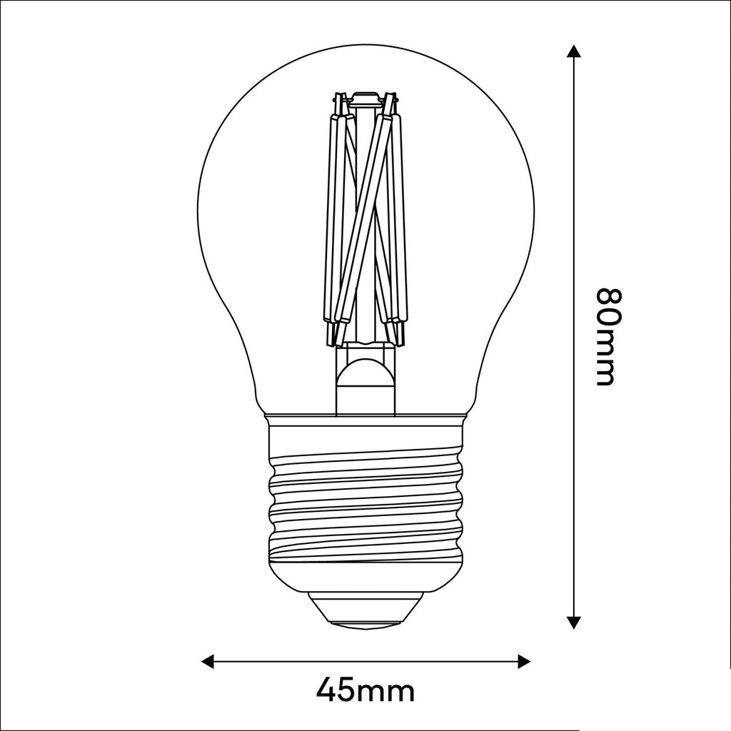 Glühbirne LED mit gekreuztem Filament Mini-Globe G45 4,8W 400 lm E27 2200K dimmbar – Ansicht 3