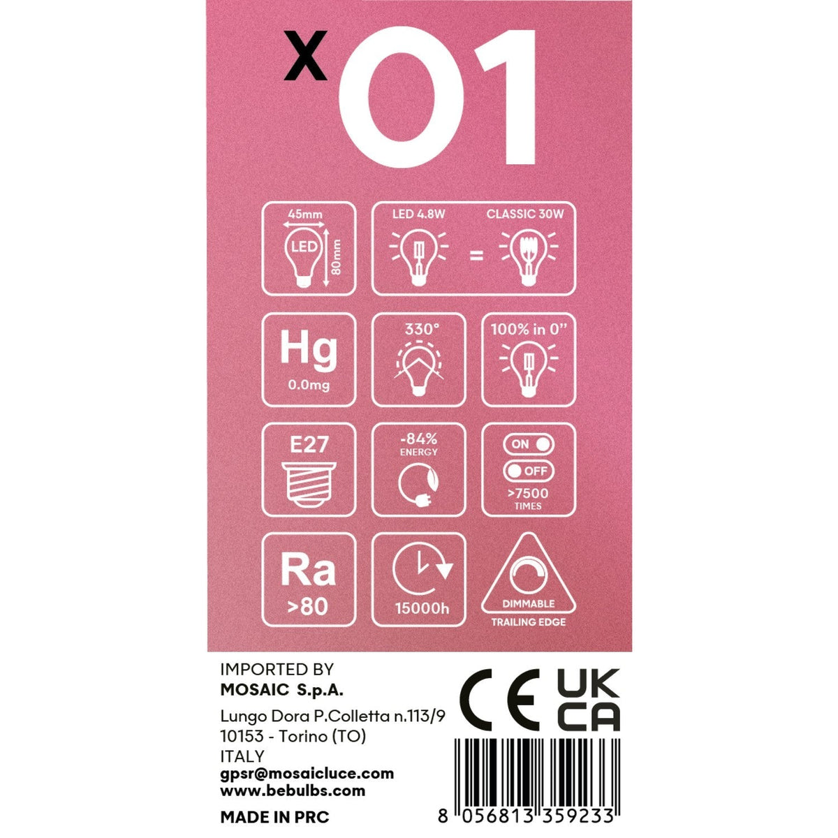 Glühbirne LED mit gekreuztem Filament Mini-Globe G45 4,8W 400 lm E27 2200K dimmbar – Ansicht 5