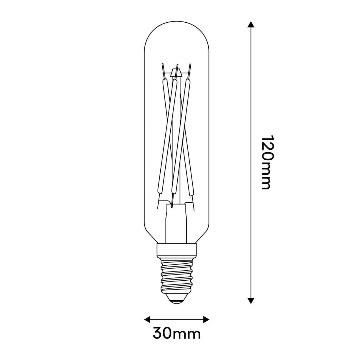 LED-Lampe Weiß Satiniert Tubular 4,8W 470Lm E14 2700K Dimmbar – Ansicht 3