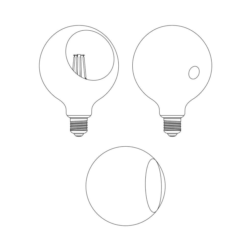 LED-Glühbirne Camo G125 4,8W 806Lm E27 2700K Dimmbar – Blau – Ansicht 4