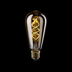 Goldene LED-Lampe Linea 5V Spiralfaden Edison ST64 1,3W 80Lm E27 2500K Dimmbar – Ansicht 2