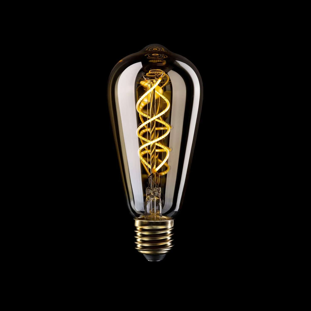 Goldene LED-Lampe Linea 5V Spiralfaden Edison ST64 1,3W 80Lm E27 2500K Dimmbar – Ansicht 2