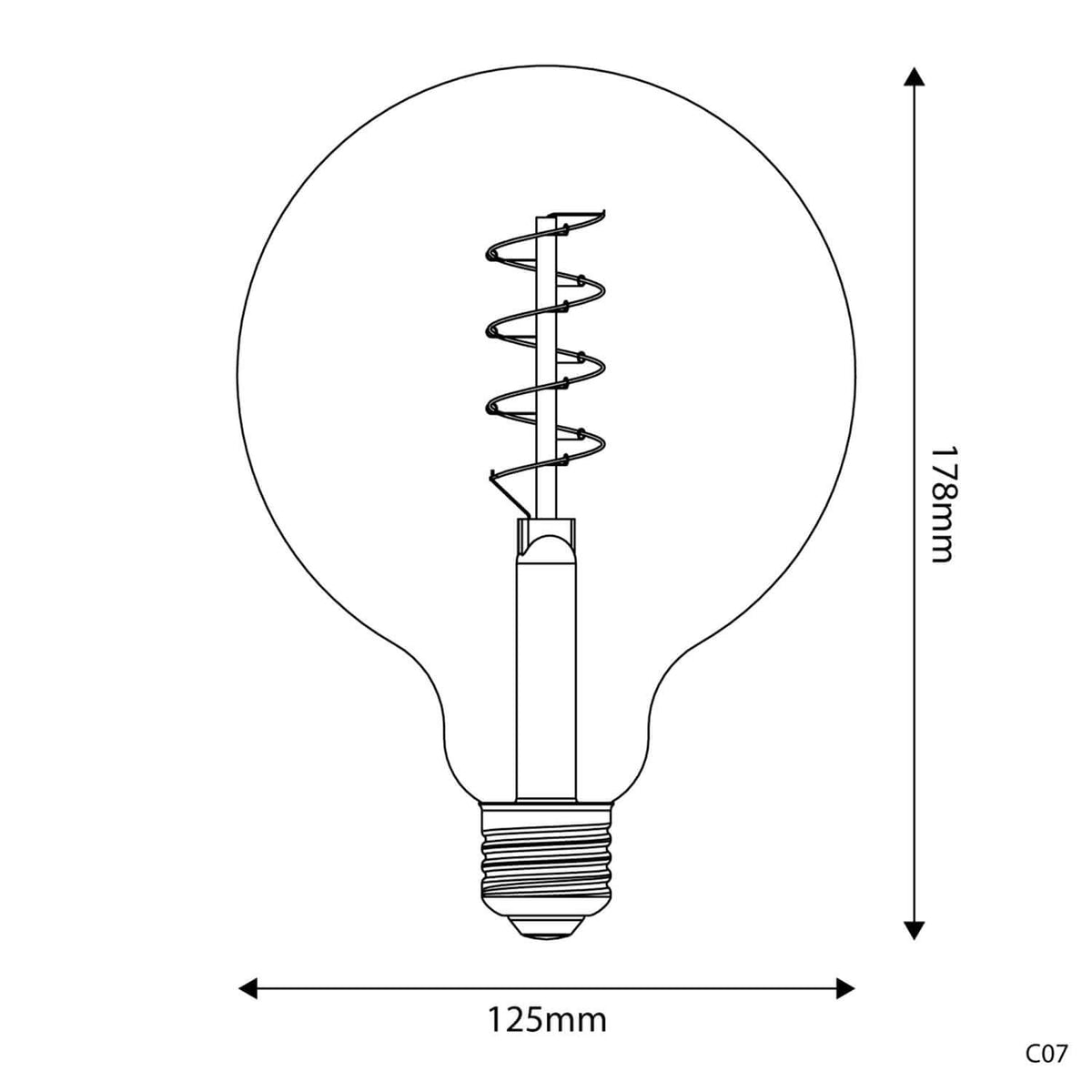 LED-Leuchtmittel Gold Carbon Line Spiralfaden Globe G125 4W 250Lm E27 1800K dimmbar – Ansicht 3