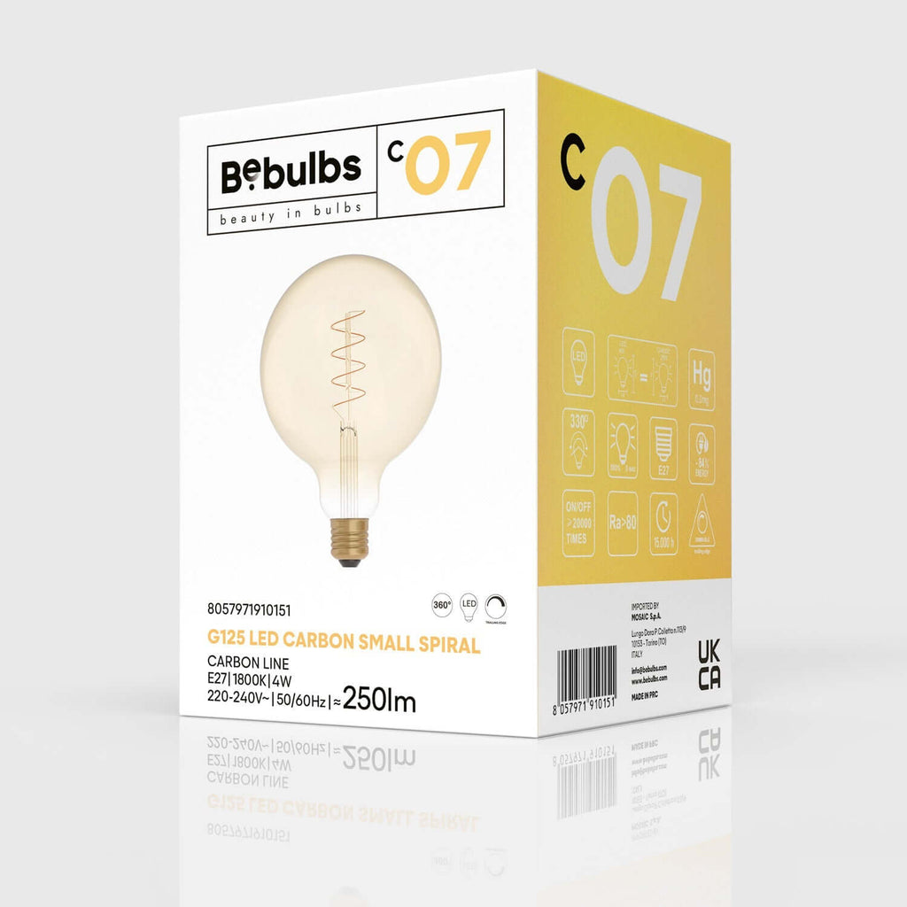 LED-Leuchtmittel Gold Carbon Line Spiralfaden Globe G125 4W 250Lm E27 1800K dimmbar – Ansicht 4
