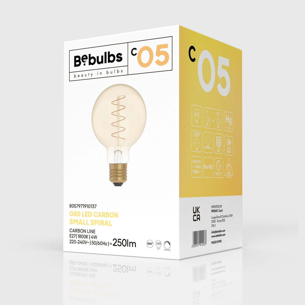 LED-Glühbirne Gold Carbon Line mit Spiral-Filament Globus G80 4W 250Lm E27 1800K dimmbar – Ansicht 4