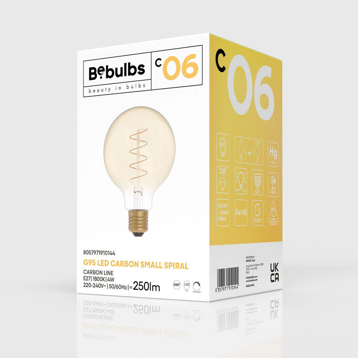LED-Glühbirne Gold Carbon Line Spiralfaden Globe G95 4W 250Lm E27 1800K dimmbar – Ansicht 4