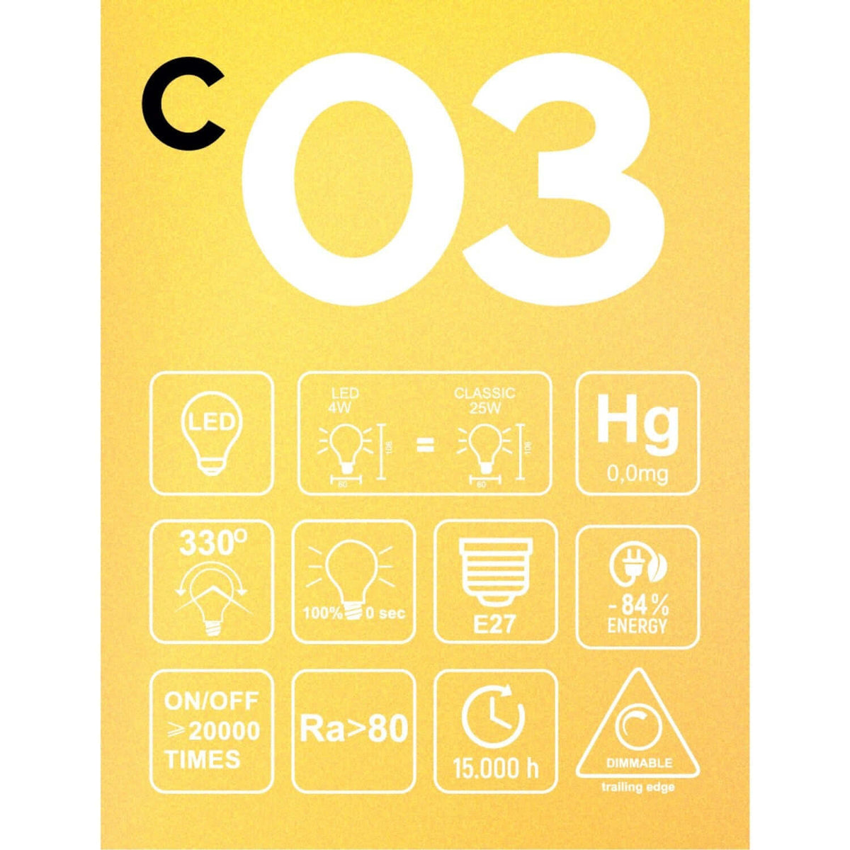 LED-Lampe Gold Carbon Line Spiralfaden Birnenform A60 4W 250Lm E27 1800K dimmbar – Ansicht 5