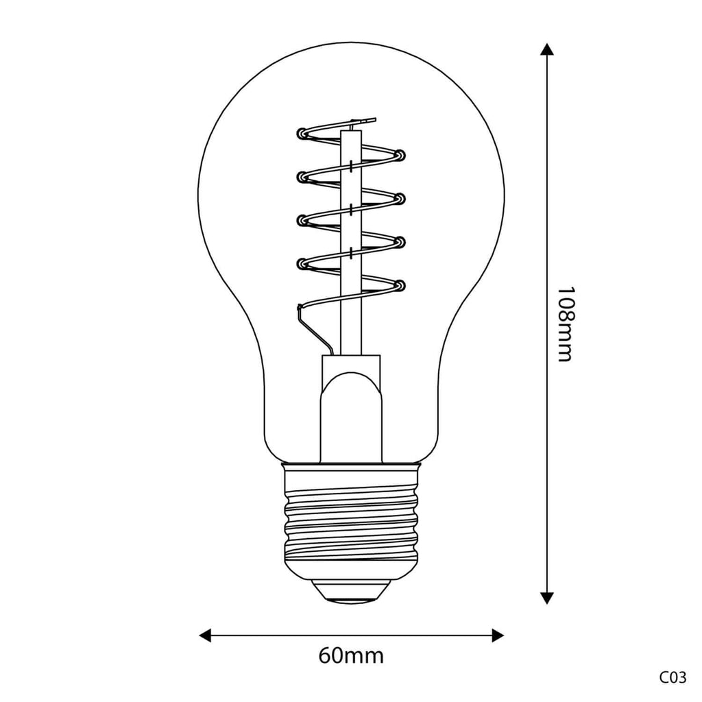 LED-Lampe Gold Carbon Line Spiralfaden Birnenform A60 4W 250Lm E27 1800K dimmbar – Ansicht 3