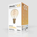 LED-Glühbirne Gold Carbon Line Spiral-Filament Mini Globe G45 2,2W 136Lm E14 1800K dimmbar – Ansicht 4