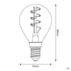 LED-Glühbirne Gold Carbon Line Spiral-Filament Mini Globe G45 2,2W 136Lm E14 1800K dimmbar – Ansicht 3