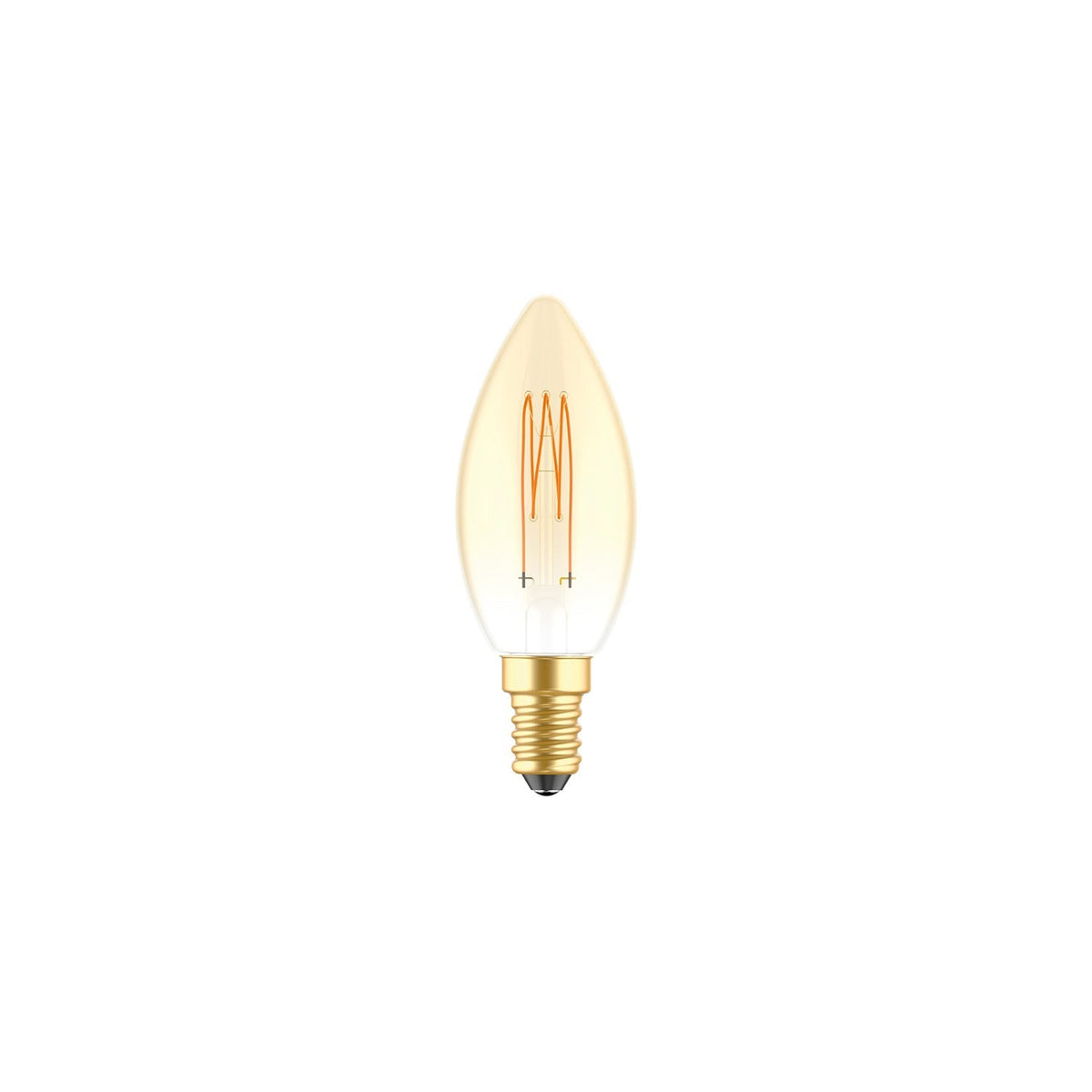LED-Glühbirne Gold Carbon Line mit vertikalem Faden, Kerze C35 3,5 W 300 Lm E14 2700K dimmbar