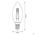 LED-Glühbirne Gold Carbon Line mit vertikalem Faden, Kerze C35 3,5 W 300 Lm E14 2700K dimmbar – Ansicht 3
