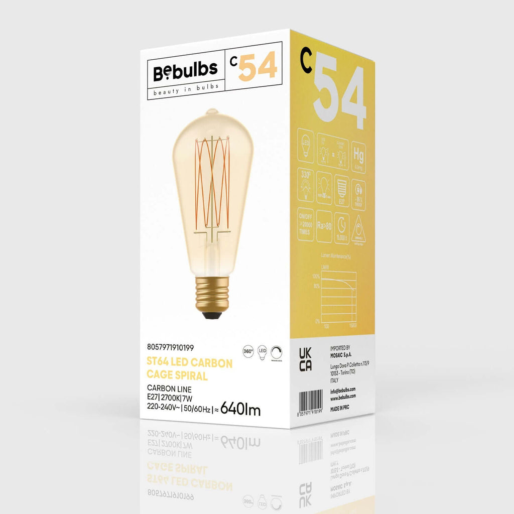 LED-Lampe Gold Carbon Line mit vertikalem Glühfaden Edison ST64 7W 640Lm E27 2700K dimmbar – Ansicht 4
