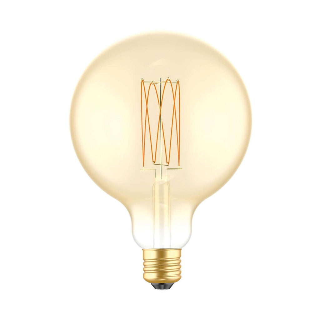 LED-Lampe Gold Carbon Line Vertikalfaden Globo G125 7W 640Lm E27 2700K Dimmbar