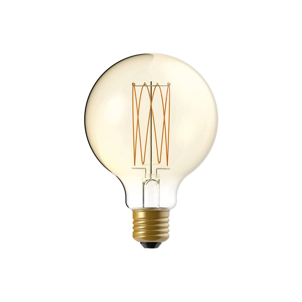 LED-Glühbirne Gold Carbon Line mit vertikalem Faden Globus G95 7W 640Lm E27 2700K dimmbar