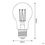 LED-Lampe Gold Carbon Line vertikales Filament Tropfen A60 7W 640Lm E27 2700K Dimmbar – Ansicht 3