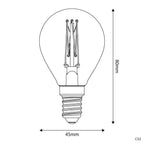 LED-Glühbirne Gold Carbon Line mit vertikalem Glühfaden, Mini-Globus G45 3,4W 300Lm E14 2700K Dimmbaar – Ansicht 3