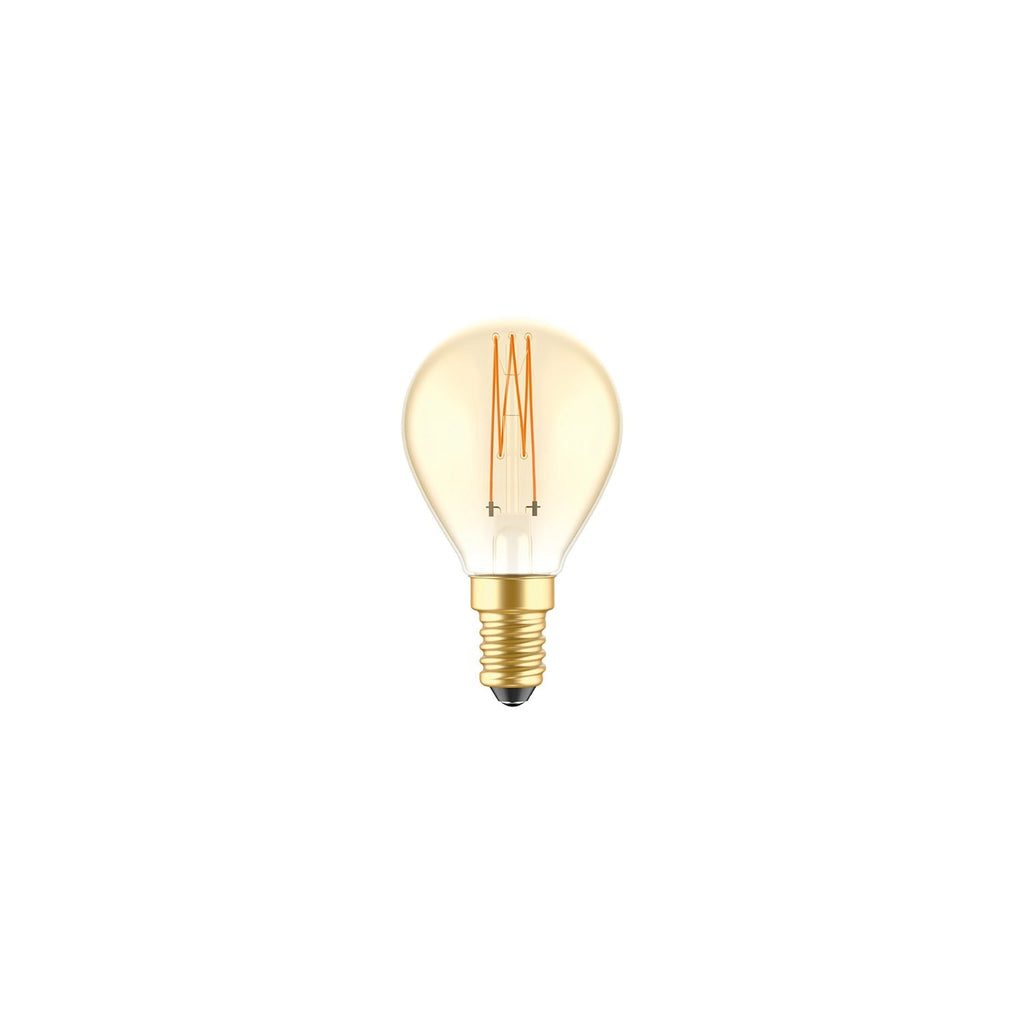 LED-Glühbirne Gold Carbon Line mit vertikalem Glühfaden, Mini-Globus G45 3,4W 300Lm E14 2700K Dimmbaar