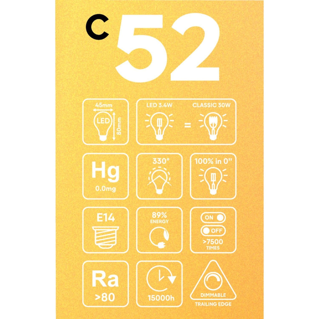 LED-Glühbirne Gold Carbon Line mit vertikalem Glühfaden, Mini-Globus G45 3,4W 300Lm E14 2700K Dimmbaar – Ansicht 5