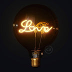 Goldene LED-Lampe für Globe G125 Sockel Einzel-Glühfaden „Love“ 5W 250Lm E27 2000K dimmbar – Ansicht 2