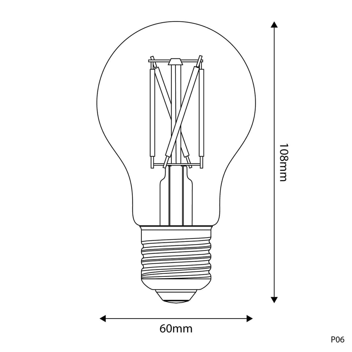 LED-Lampe Porzellan-Effekt CRI 95 A60 7W 640Lm E27 2700K Dimmbarkeit – Ansicht 3