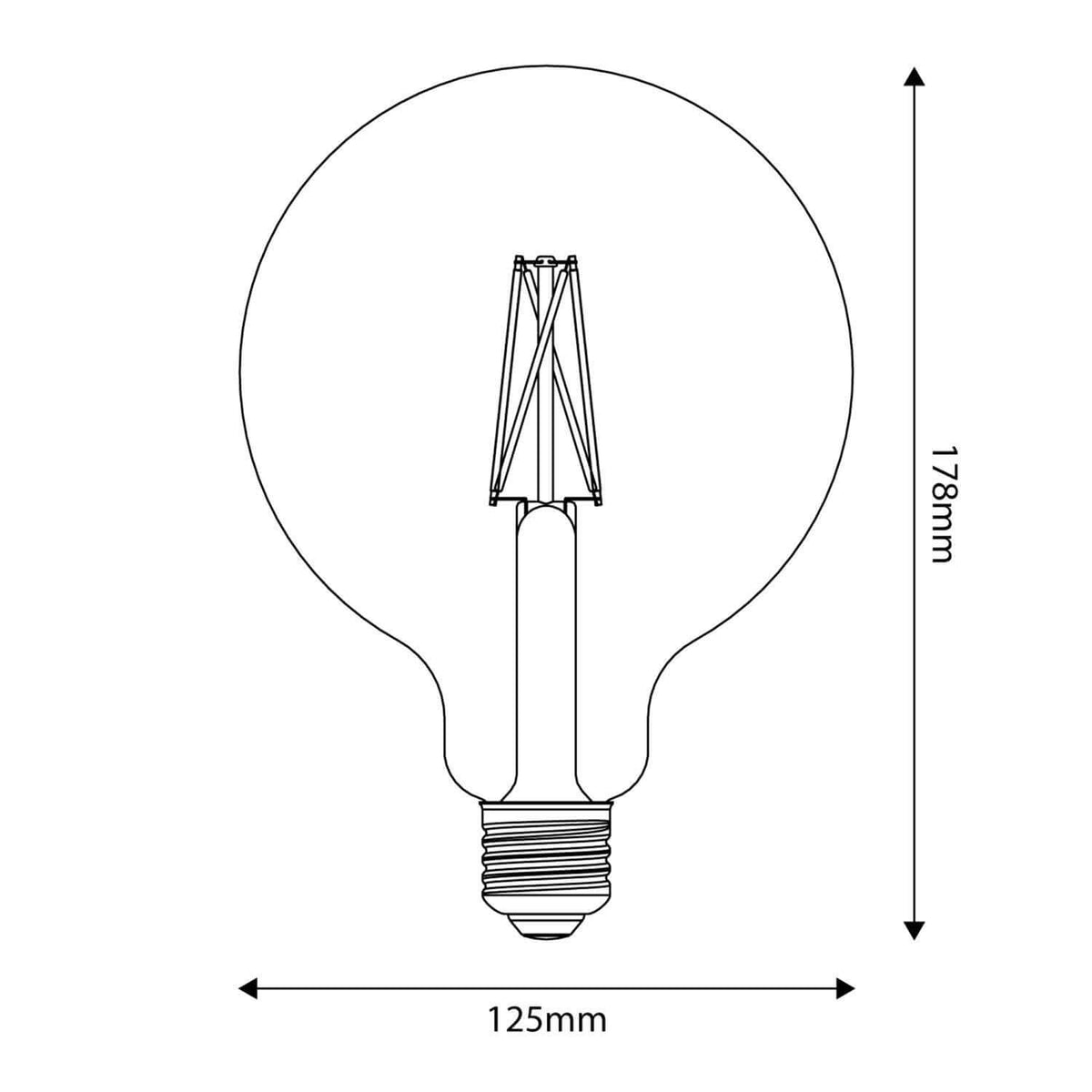 LED-Lampe Porzellan-Effekt CRI 95 G125 12W 1521Lm E27 2700K dimmbar – Ansicht 3