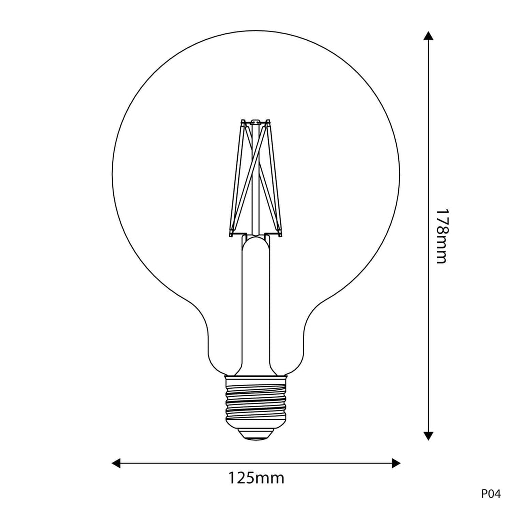 LED-Lampe Porzellan-Effekt CRI 95 G125 7W 640Lm E27 2700K dimmbar – Ansicht 3
