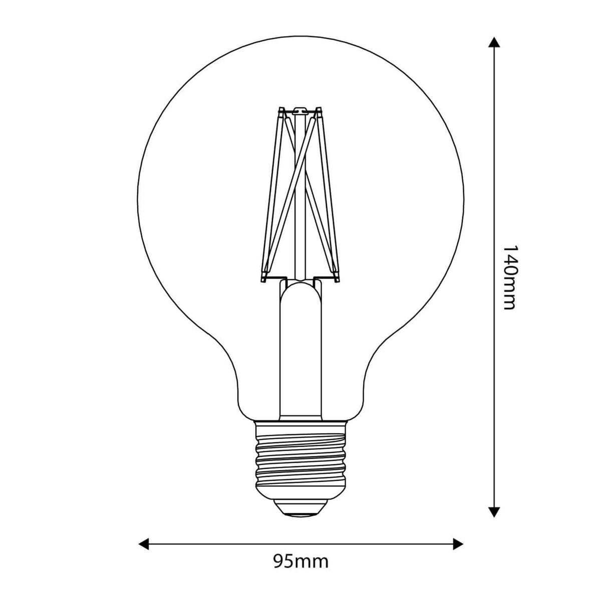LED-Lampe Porzellaneffekt CRI 95 G95 12W 1521Lm E27 2700K Dimmbarkeit – Ansicht 3