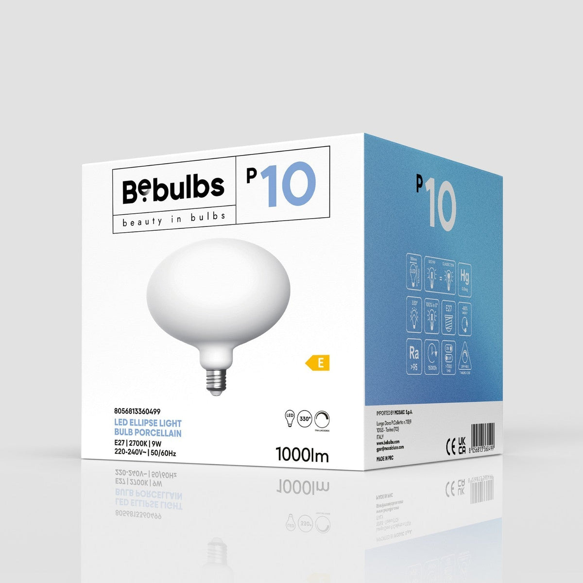 Glühbirne LED Ellittica Porzellan-Effekt CRI 95 E27 9W 1000Lm 2700K Dimmbar – Ansicht 4
