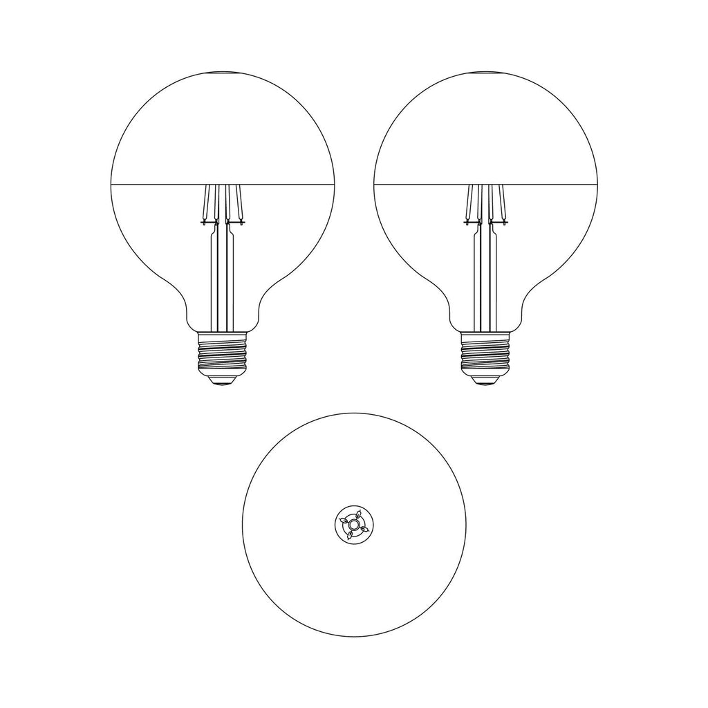 Glühbirne LED Maria G125 4,8W 806Lm E27 2700K dimmbar - Orange – Ansicht 4