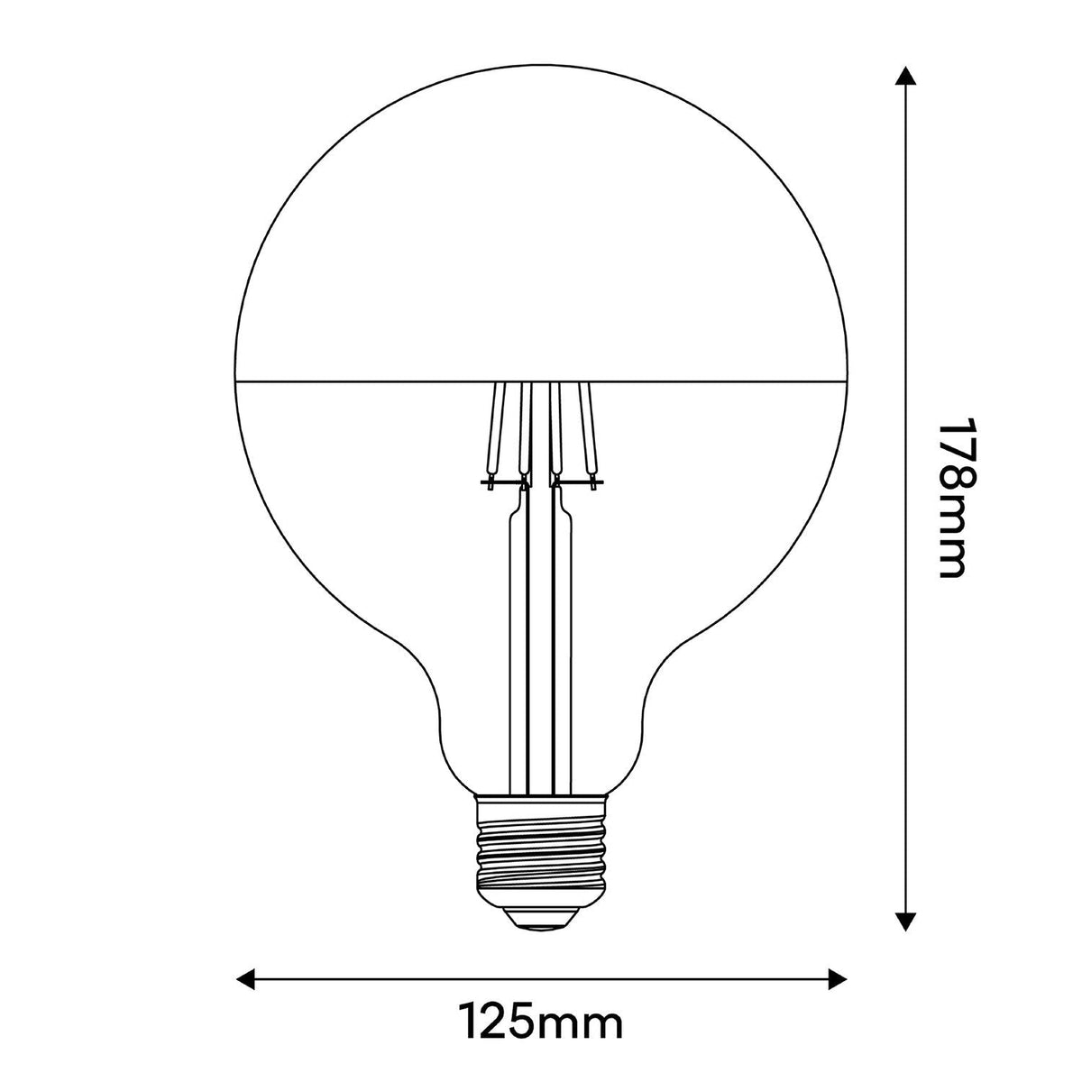 LED-Glühbirne Maria G125 4,8W 806Lm E27 2700K dimmbar – Schwarz – Ansicht 5