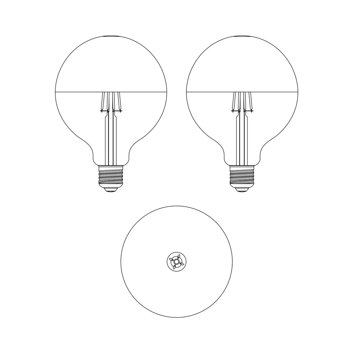 LED-Glühbirne Maria G125 4,8W 806Lm E27 2700K dimmbar – Creme – Ansicht 4