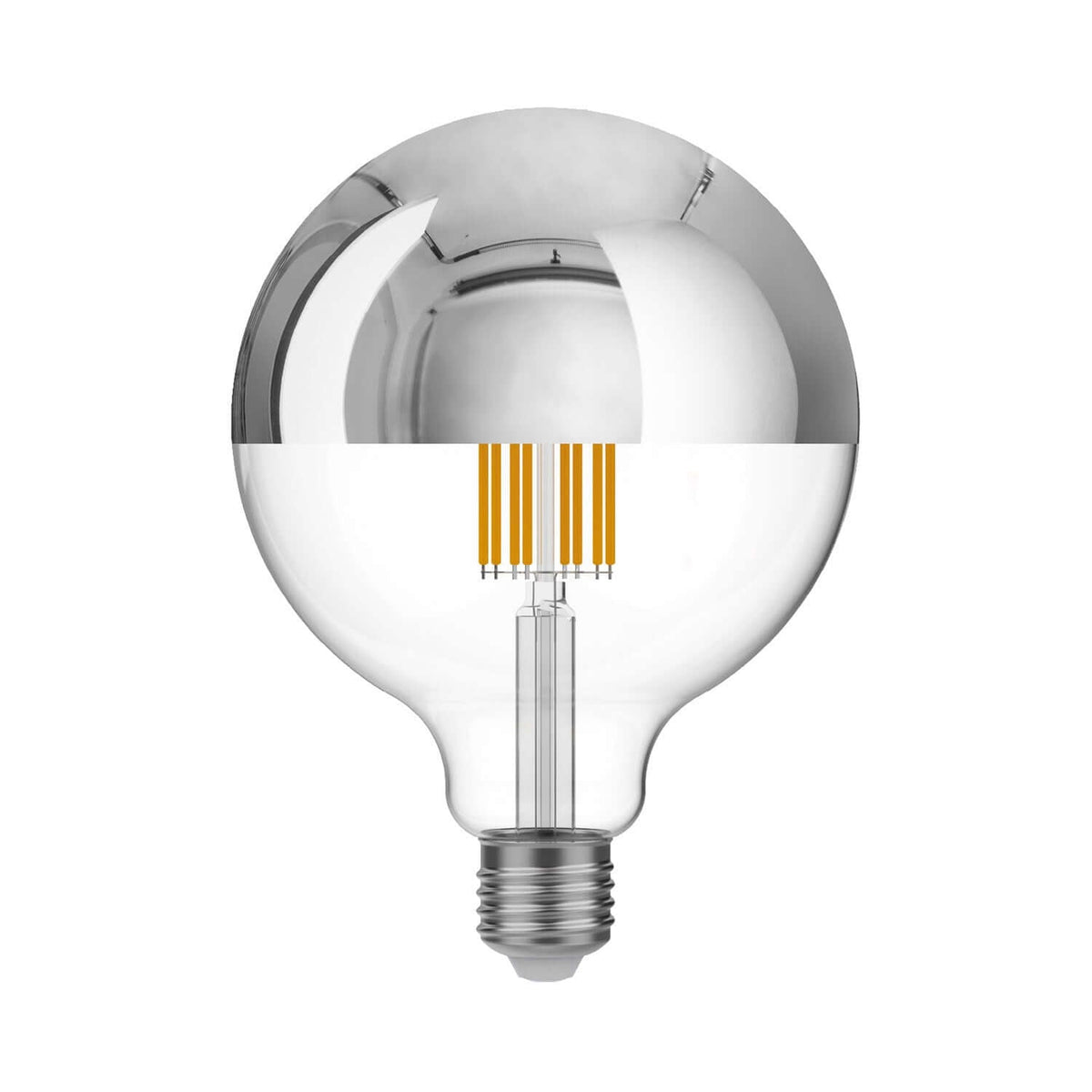 Halbrunde LED-Glühlampe Silber Globe G125 7W 650Lm E27 2700K dimmbar
