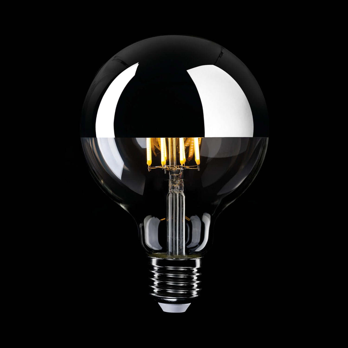 Halbrunde LED-Glühlampe Silber Globe G125 7W 650Lm E27 2700K dimmbar – Ansicht 2
